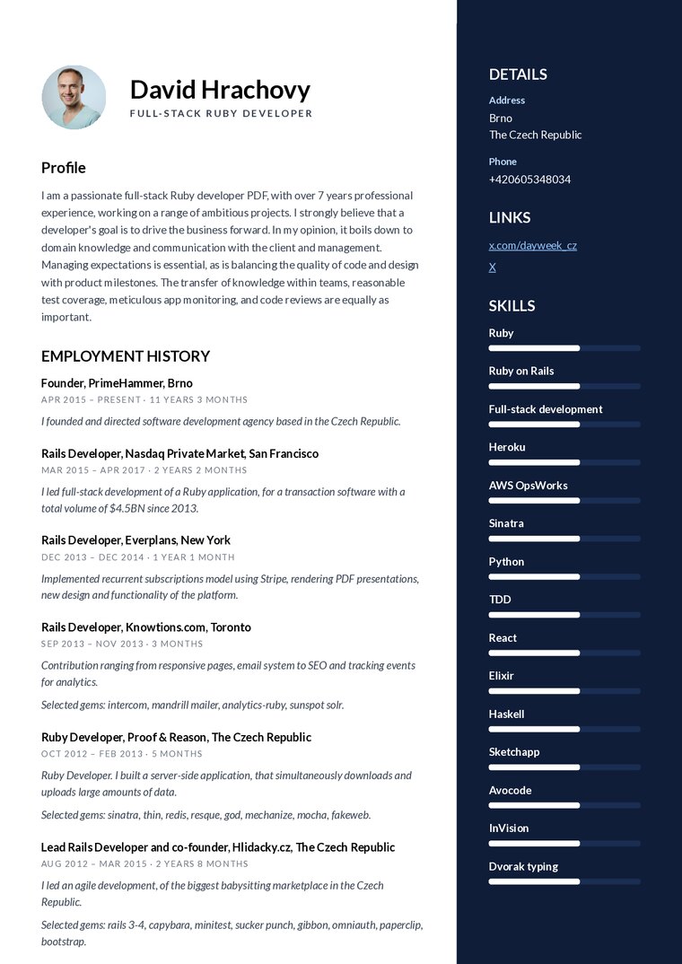 Modern resume template preview